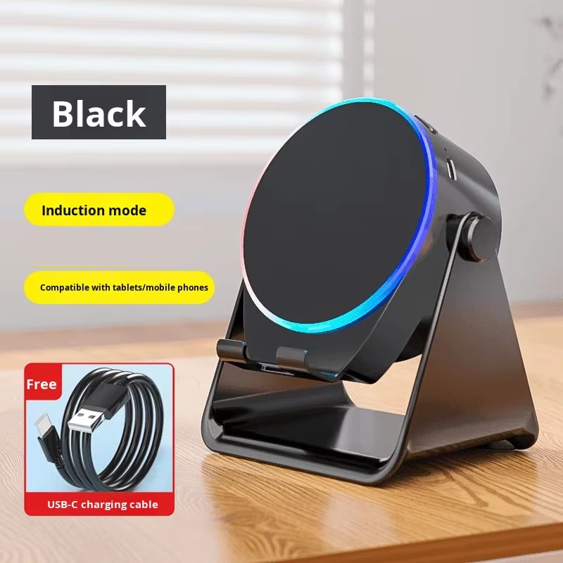 Haut-parleur Bluetooth multifonction 4-en-1 avec support téléphone, capteur et éclairage RVB