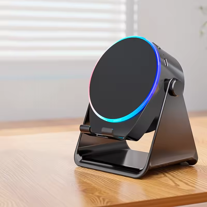 Haut-parleur Bluetooth multifonction 4-en-1 avec support téléphone, capteur et éclairage RVB